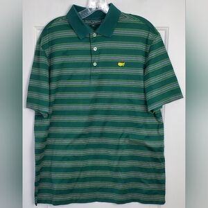 Masters Collection Green Striped Polo Shirt Golf Augusta National - Size M - EUC